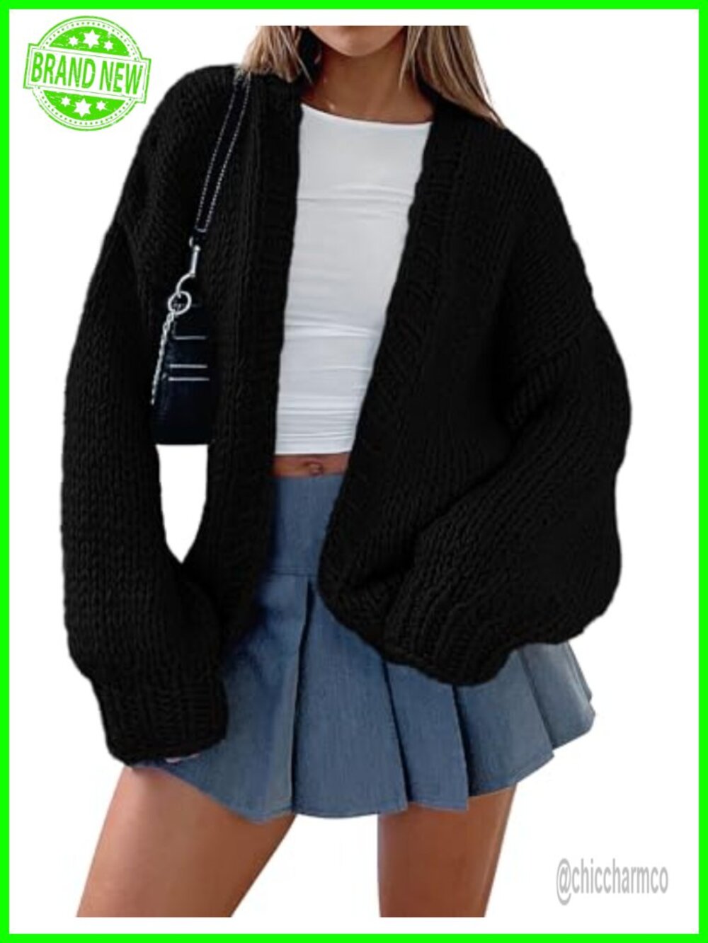PRETTYGARDEN Open Front Cardigan Knit Sweater Jacket Shawl Collar Fall Womens